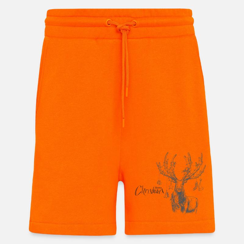 Weihnachtlicher Hirsch mit Geschenken - Shorts - made by SPREAD - SUNSET ORANGE