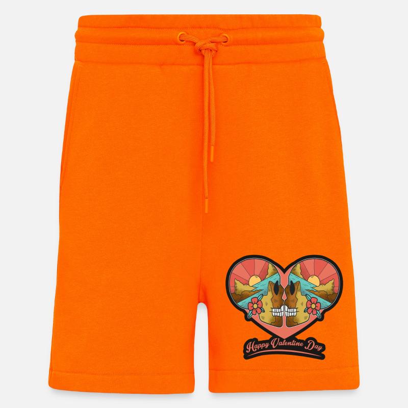 Joyeuse Saint-Valentin - Short bio décontracté fabriqué en UE - SUNSET ORANGE