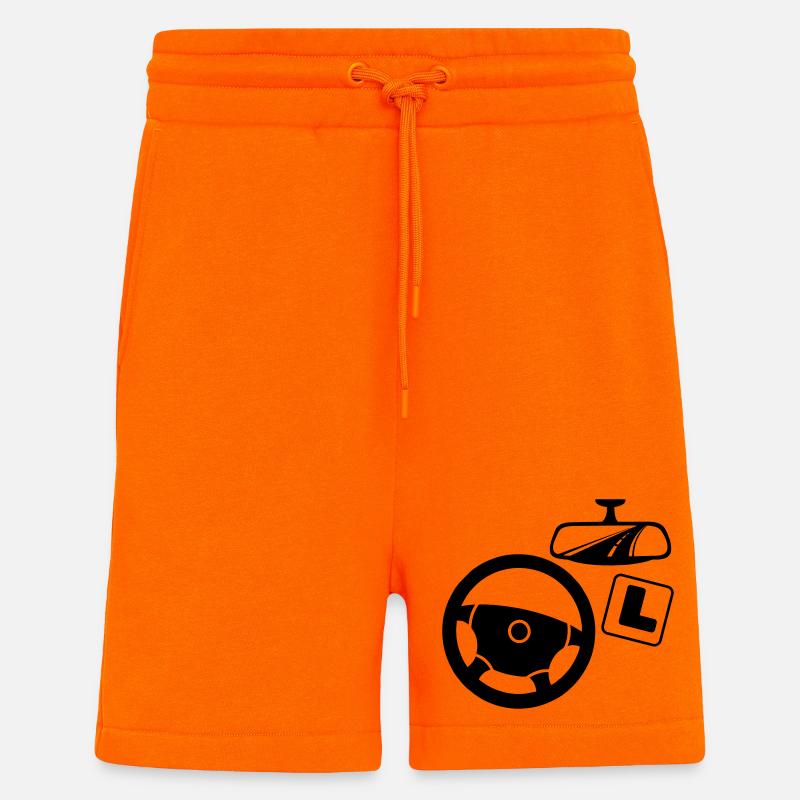 Logo de l’instructeur de conduite - Short bio décontracté fabriqué en UE - SUNSET ORANGE