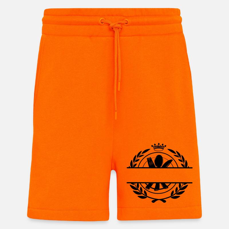 Besteckmenü-Logo mit Krone - Shorts - made by SPREAD - SUNSET ORANGE