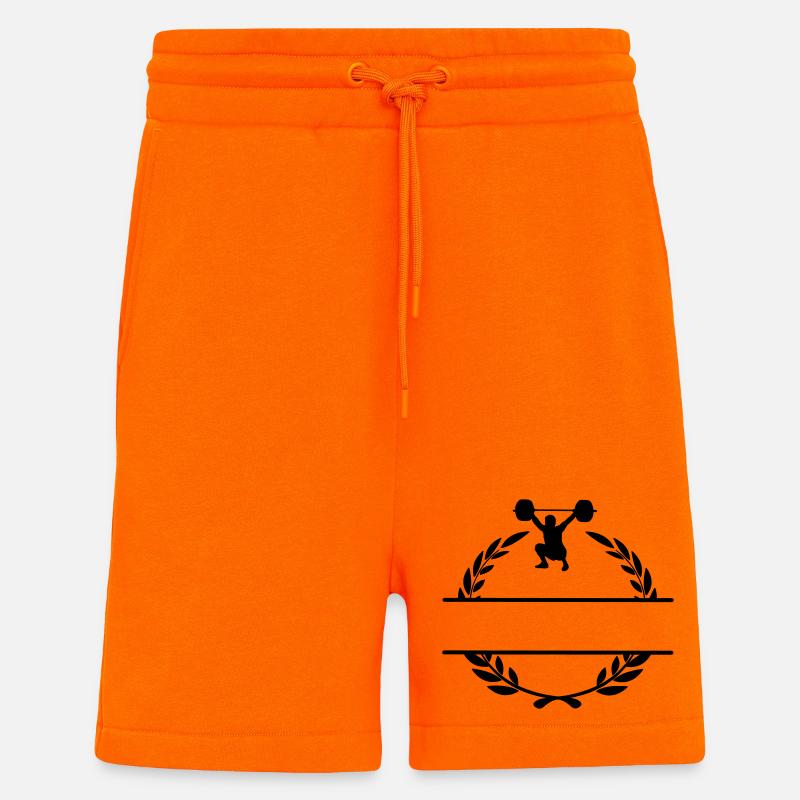 Weight lifter in laurel wreath - Shorts - made by SPREAD - SUNSET ORANGE