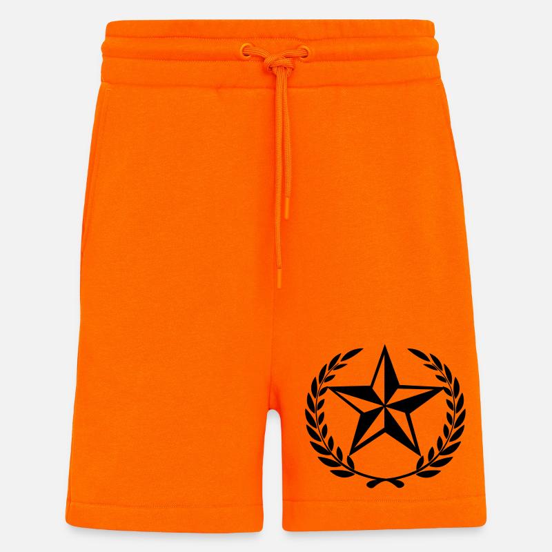 Étoile en couronne de laurier - Short bio décontracté fabriqué en UE - SUNSET ORANGE