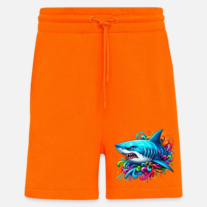 Requin - Short bio décontracté fabriqué en UE - SUNSET ORANGE