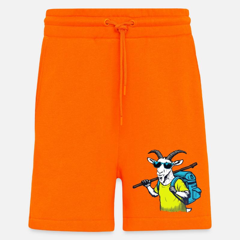 Bergziege mit Rucksack - Shorts - made by SPREAD - SUNSET ORANGE