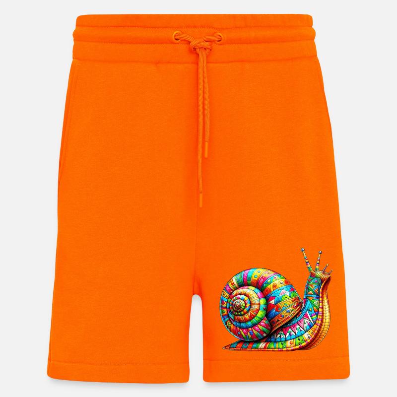 Escargot - Short bio décontracté fabriqué en UE - SUNSET ORANGE