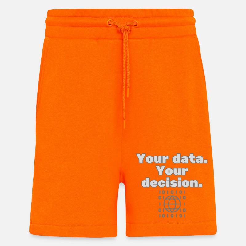 Your Data. Your Decision - Datenschutz Statement - Shorts - made by SPREAD - SUNSET ORANGE