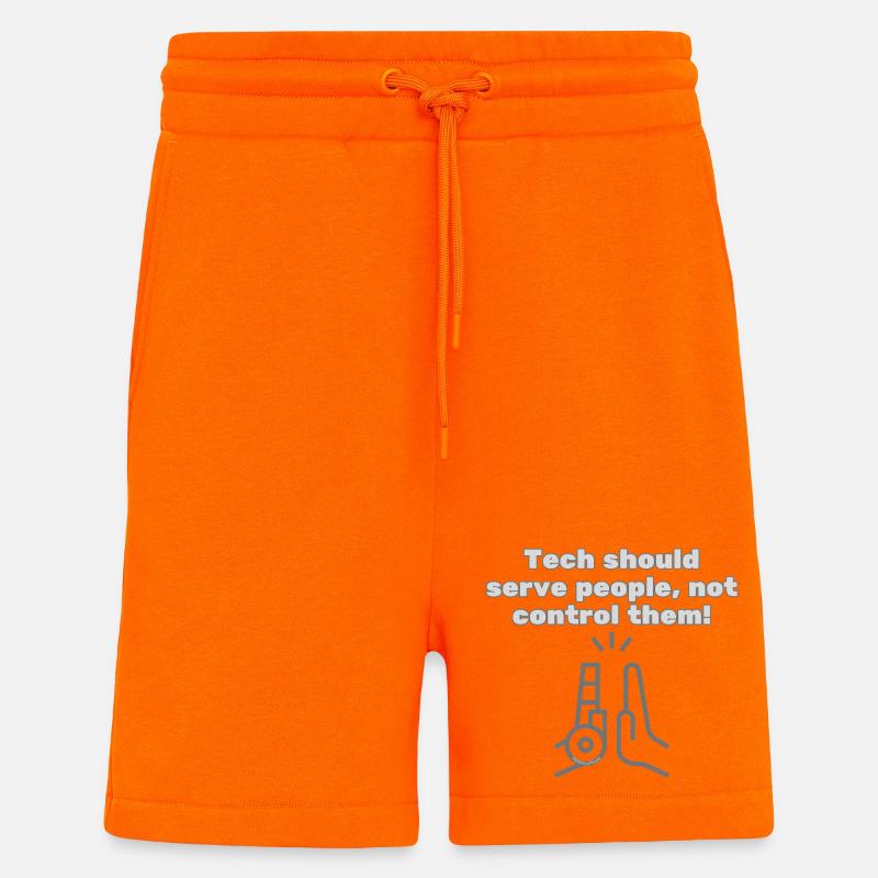 Tech should serve people - #EthicalTech Statement - Shorts - made by SPREAD - SUNSET ORANGE