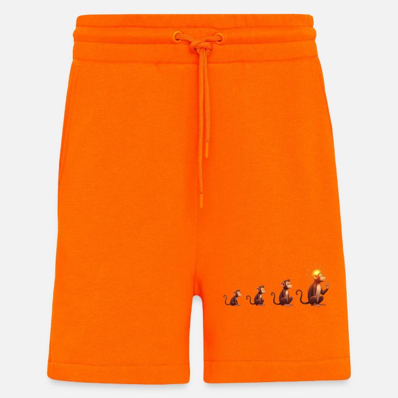 Evolution of sun-headed monkeys - Shorts - made by SPREAD - SUNSET ORANGE