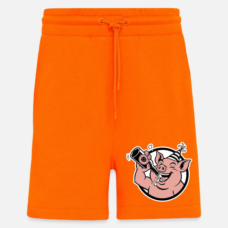 Piggy with Celebration Bottle - Shorts - made by SPREAD - SUNSET ORANGE