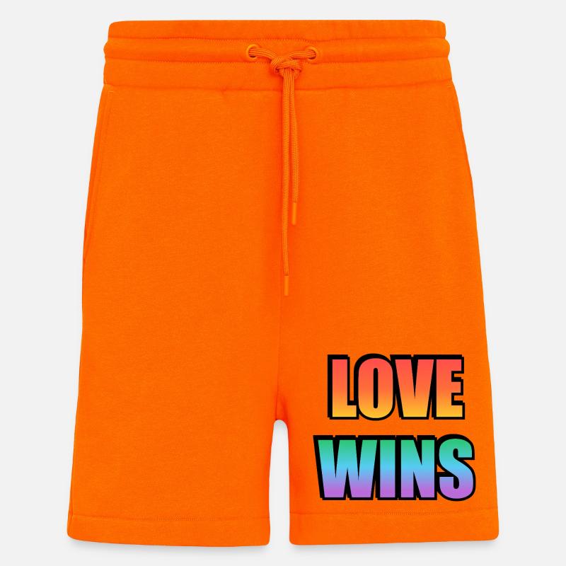 L’amour gagne le gradient arc-en-ciel - Short bio décontracté fabriqué en UE - SUNSET ORANGE