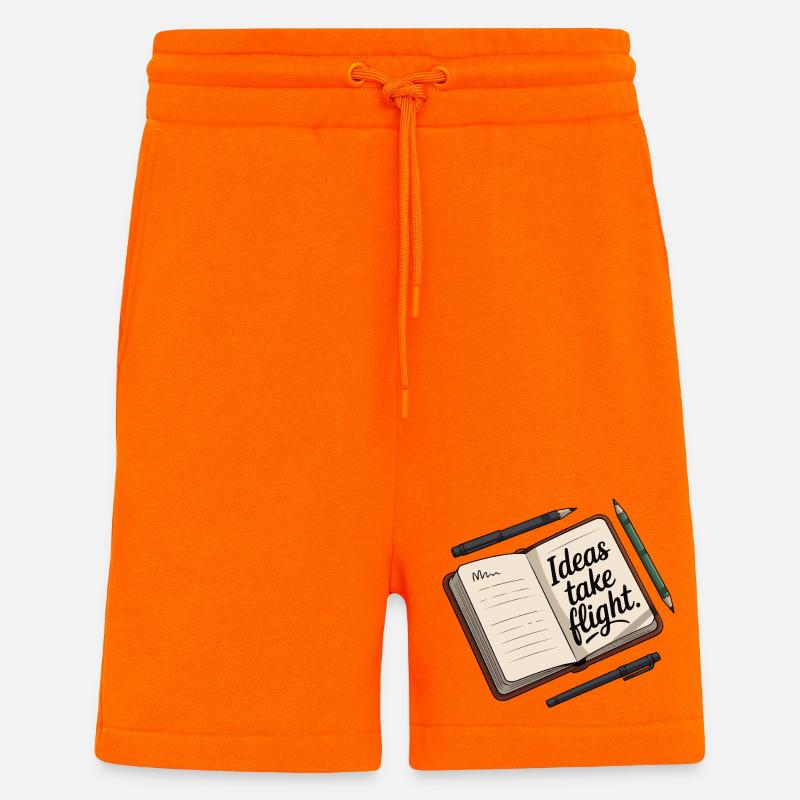 Ideas Take Flight Notebook Art - Shorts - made by SPREAD - SUNSET ORANGE