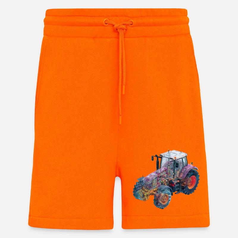 CAD-Röntgen-Traktor Farbenspiel Illustration - Shorts - made by SPREAD - SUNSET ORANGE