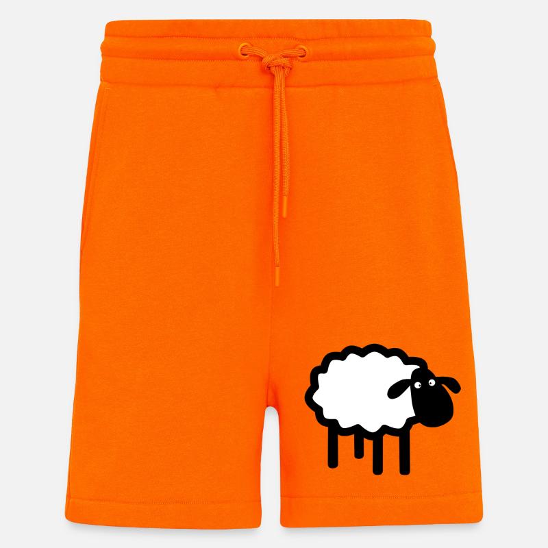 Silhouette du mouton coucou - Short bio décontracté fabriqué en UE - SUNSET ORANGE