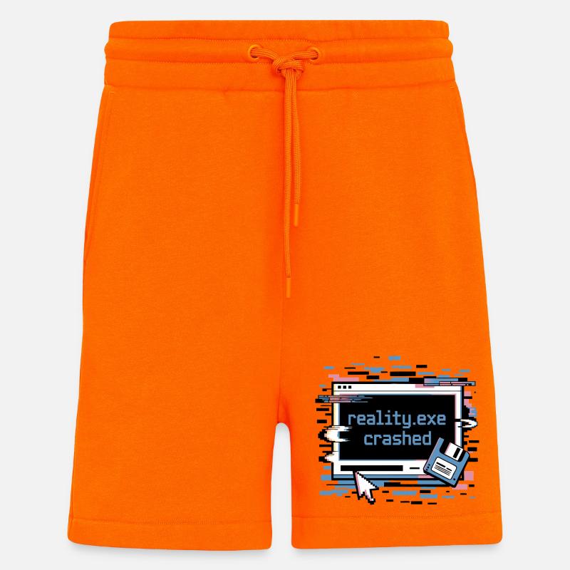 Reality.exe Crashed Retro Pixel Design - Shorts - made by SPREAD - SUNSET ORANGE