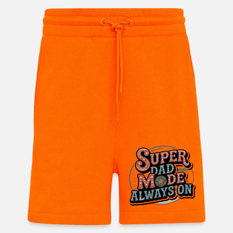 Super Dad Mode Always Active - Shorts - made by SPREAD - SUNSET ORANGE