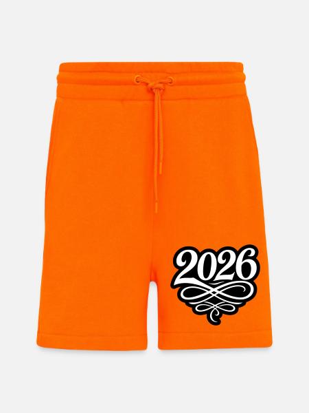 Année 2026 - Short bio décontracté fabriqué en UE - SUNSET ORANGE
