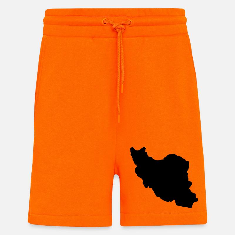 Silhouette de l’Iran - Short bio décontracté fabriqué en UE - SUNSET ORANGE