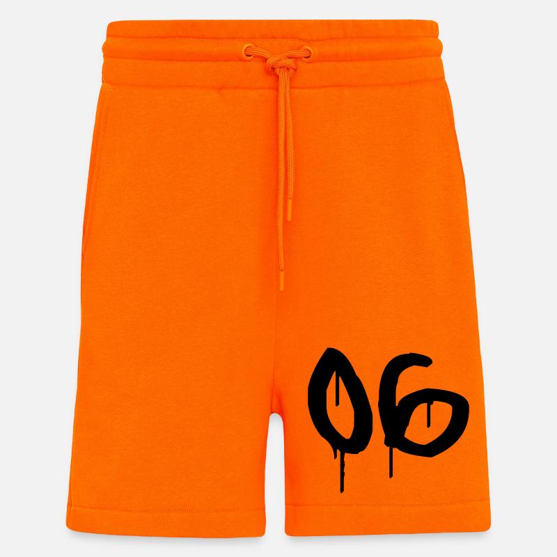 Nummer 06 Urbaner Graffiti-Stil - Shorts - made by SPREAD - SUNSET ORANGE