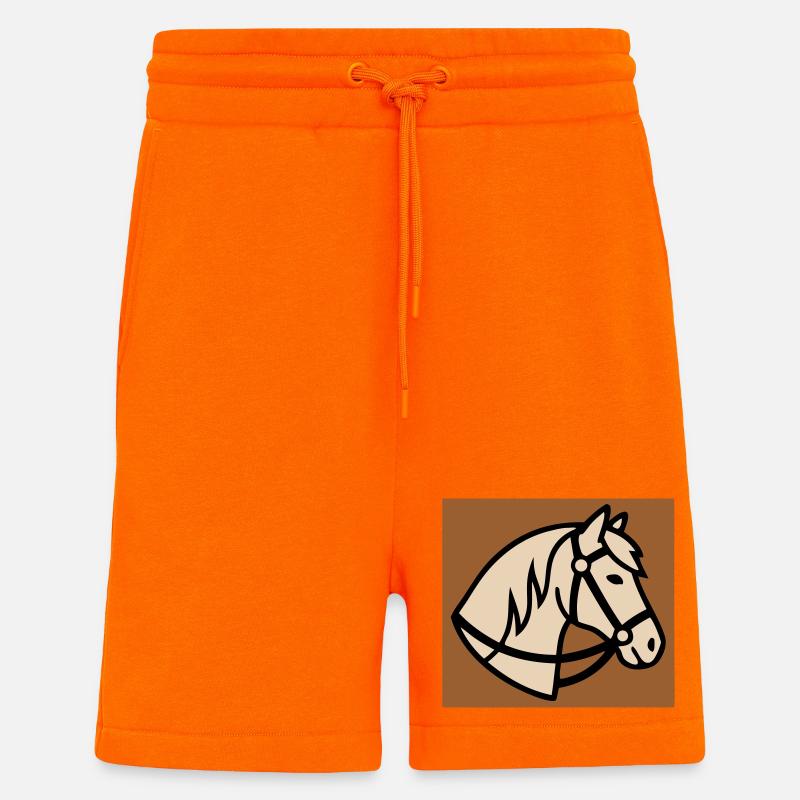 Pferdekopf Zaumzeug Reitsport - Shorts - made by SPREAD - SUNSET ORANGE