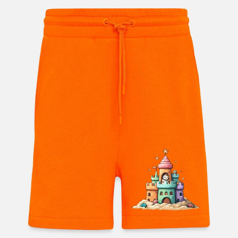 Aventure Étoilée Bac à Sable - Short bio décontracté fabriqué en UE - SUNSET ORANGE