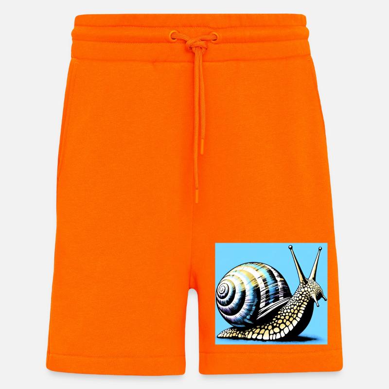 Escargot - Short bio décontracté fabriqué en UE - SUNSET ORANGE