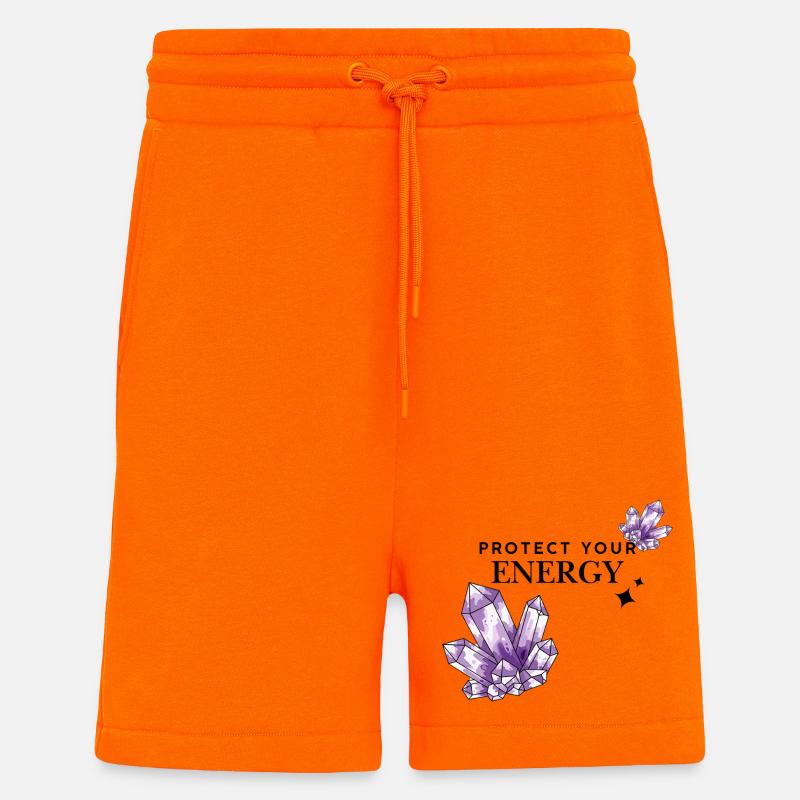 Violette Kristallcluster auf Schwarz - Shorts - made by SPREAD - SUNSET ORANGE