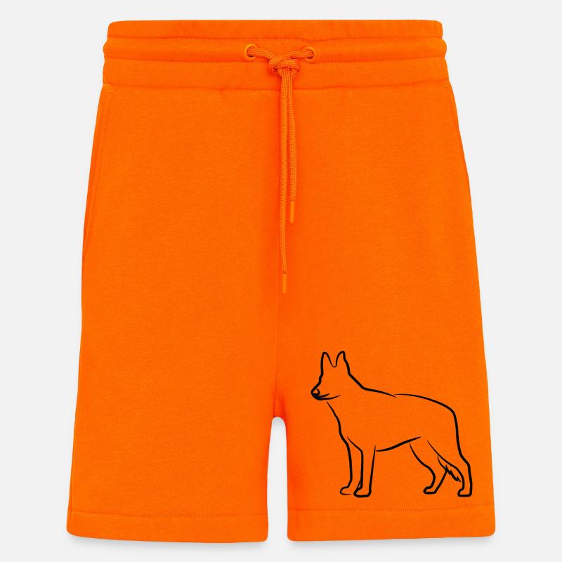 German Shepherd Sketch - Shorts - made by SPREAD - SUNSET ORANGE