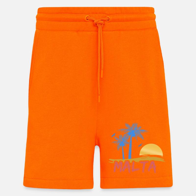 Malte - Short bio décontracté fabriqué en UE - SUNSET ORANGE