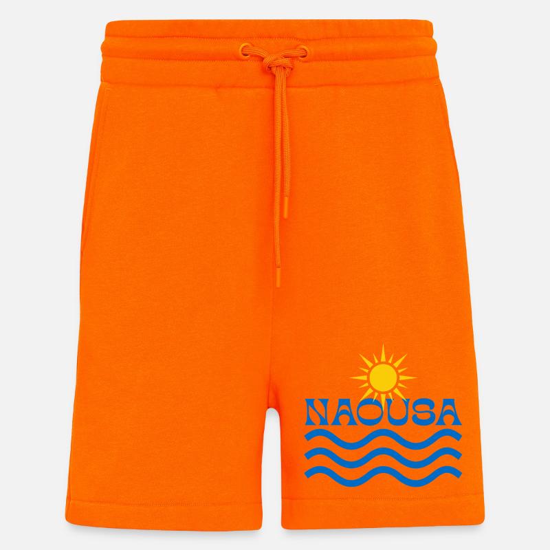 Naousa Sun Waves Logo - Shorts - made by SPREAD - SUNSET ORANGE