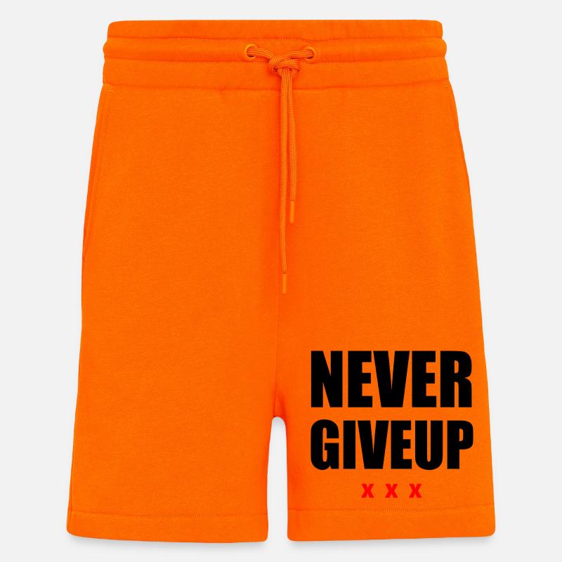 Ne jamais abandonner le noir/rouge - Short bio décontracté fabriqué en UE - SUNSET ORANGE