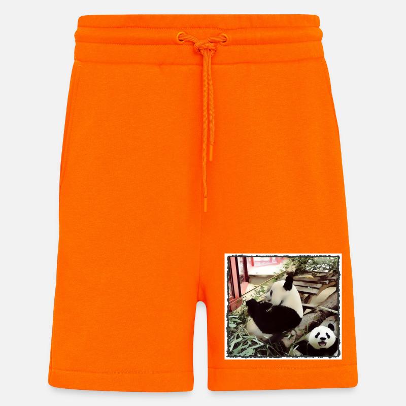 Mode Panda activé - Short bio décontracté fabriqué en UE - SUNSET ORANGE