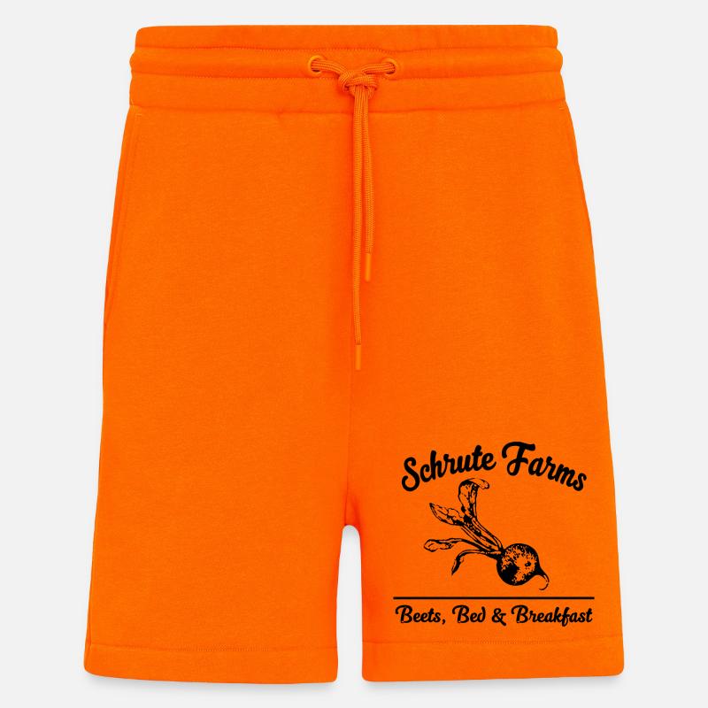 Conception de feuille d’aquarelle botanique - Short bio décontracté fabriqué en UE - SUNSET ORANGE