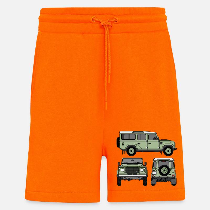 Defender 110 - Côtés - Short bio décontracté fabriqué en UE - SUNSET ORANGE