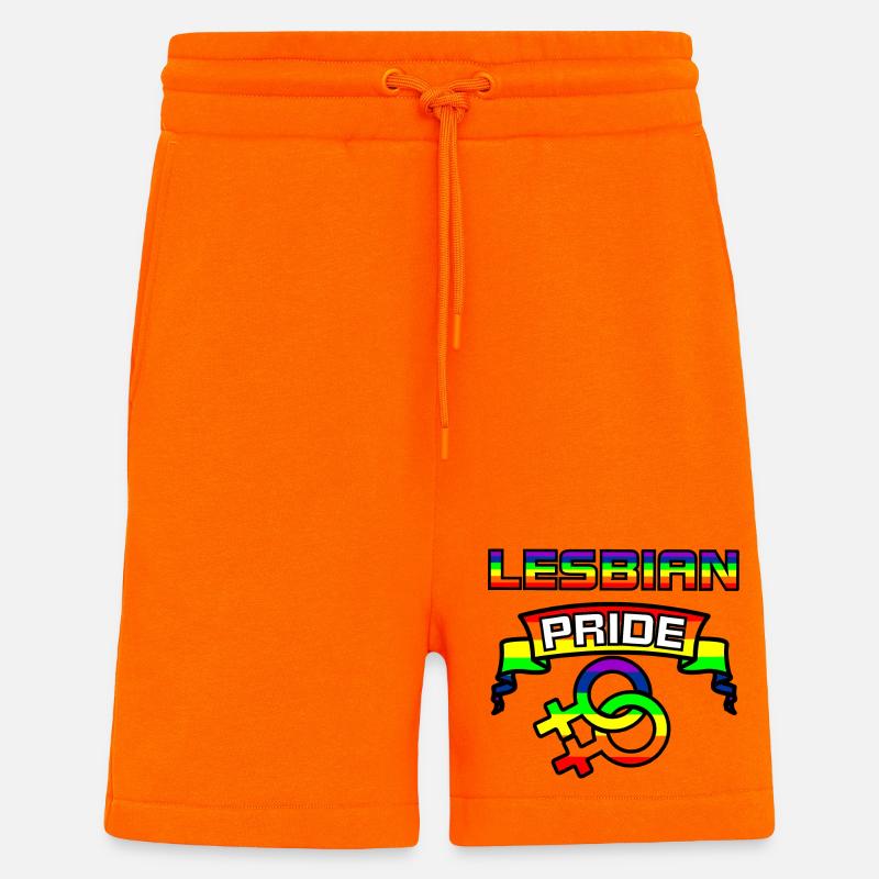 Rainbow lesbies proud logo 5 - Shorts - made by SPREAD - SUNSET ORANGE
