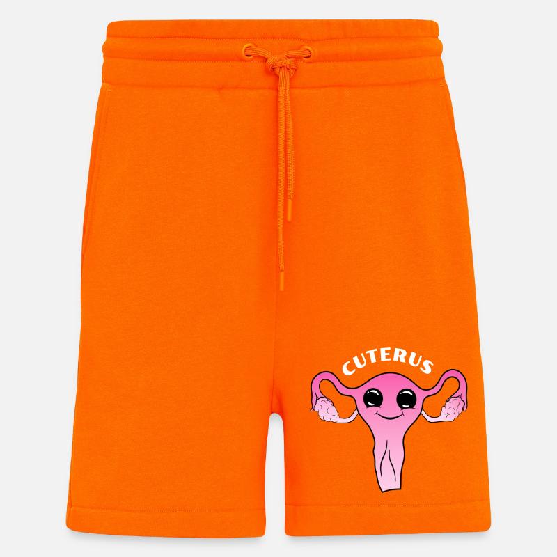 Utérus mignon mignon - Short bio décontracté fabriqué en UE - SUNSET ORANGE