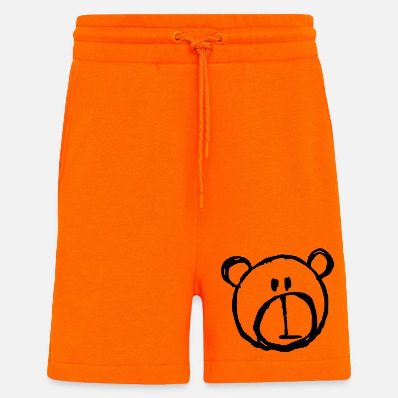 Simple Teddy Bear Drawing Team Teddi - Shorts - made by SPREAD - SUNSET ORANGE