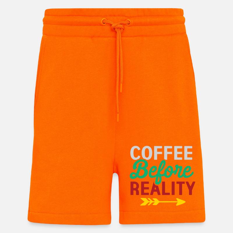 Kaffee vor der Realität - Shorts - made by SPREAD - SUNSET ORANGE