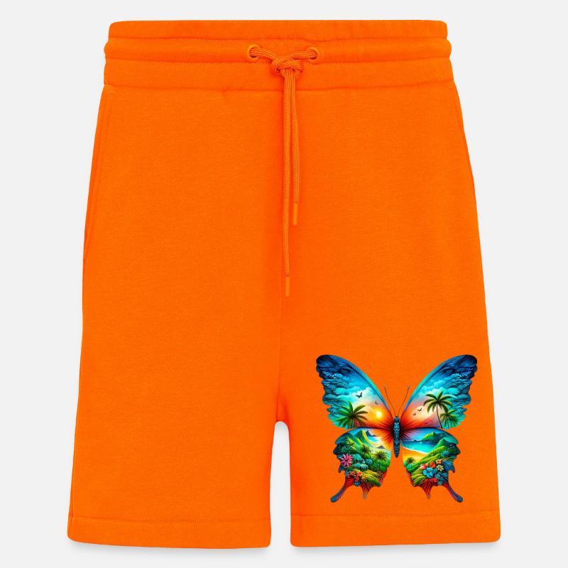 Papillon - Short bio décontracté fabriqué en UE - SUNSET ORANGE