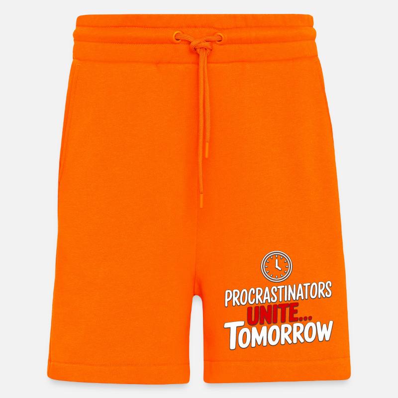 Procrastinators Unite... Tomorrow - Shorts - made by SPREAD - SUNSET ORANGE