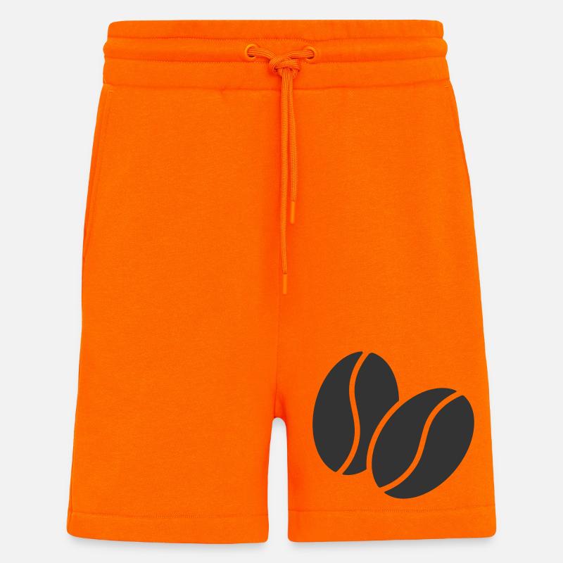 Artistic Coffee Bean Pattern logo icon - Shorts - made by SPREAD - SUNSET ORANGE