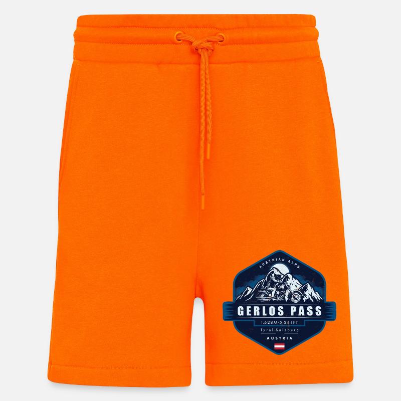 Gerlos Pass , Austrian Alps,  Austria  - Short bio décontracté fabriqué en UE - SUNSET ORANGE