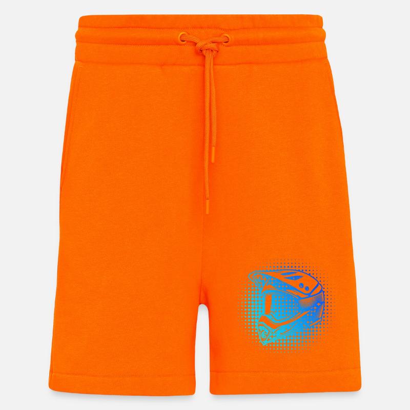 Conception numérique du casque de motocross - Short bio décontracté fabriqué en UE - SUNSET ORANGE