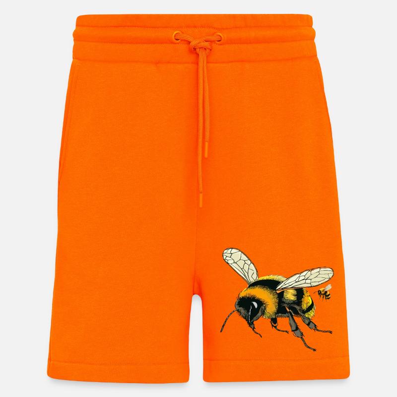 Bourdons - Short bio décontracté fabriqué en UE - SUNSET ORANGE