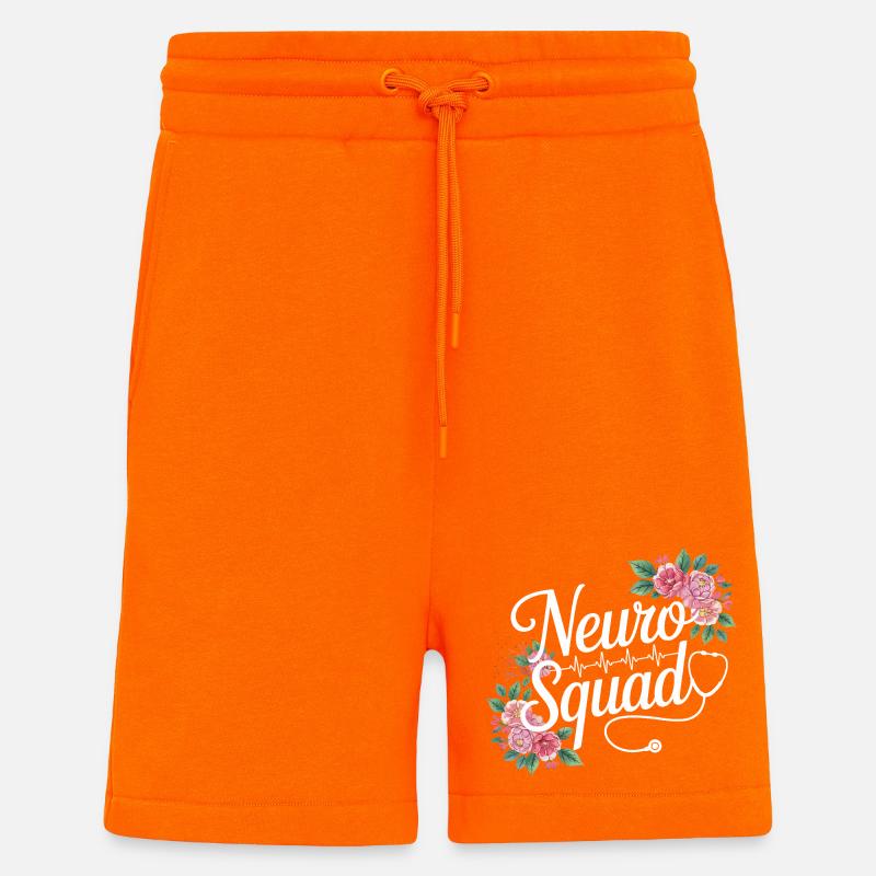 Neuro Squad Floral Medics - Shorts - made by SPREAD - SUNSET ORANGE