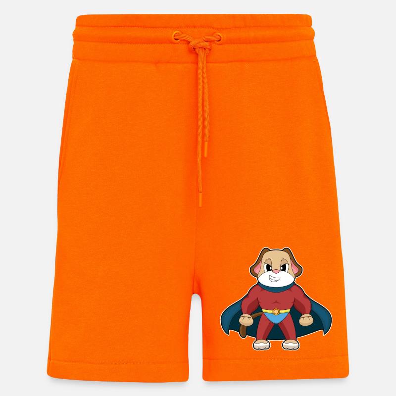 Cape de super-héros chien - Short bio décontracté fabriqué en UE - SUNSET ORANGE