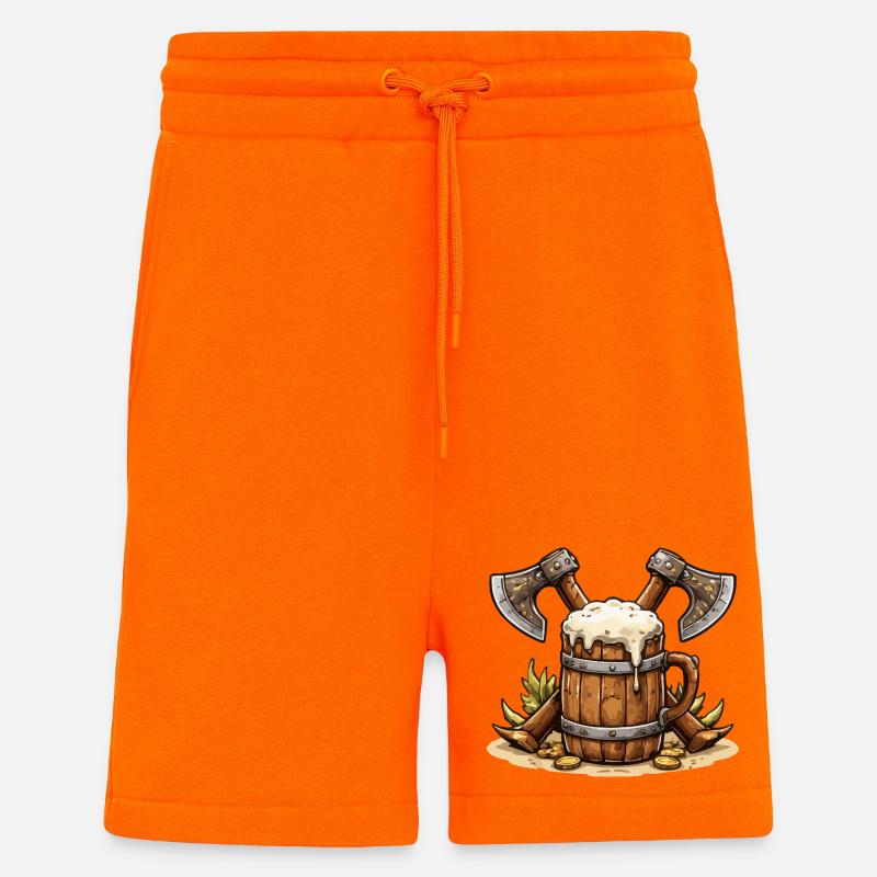 Bierfass mit Äxten Wikinger - Shorts - made by SPREAD - SUNSET ORANGE