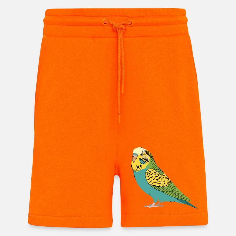 Perruche perruche turquoise vert jaune - Short bio décontracté fabriqué en UE - SUNSET ORANGE