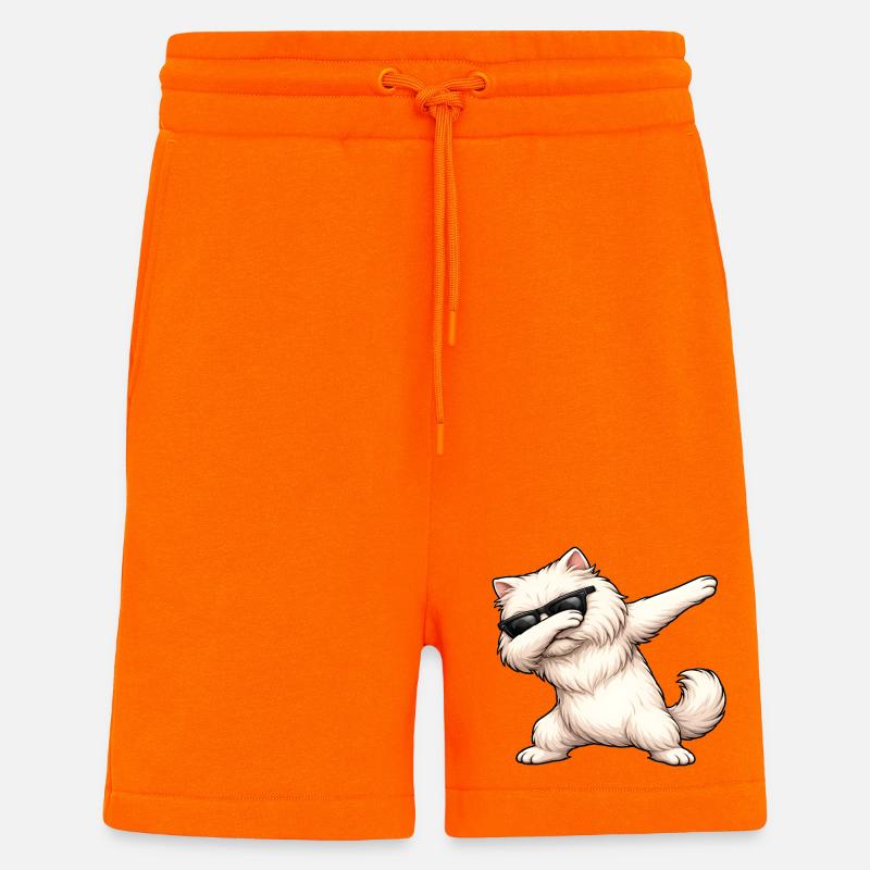 Dabbing Persian Cat - Shorts - made by SPREAD - SUNSET ORANGE