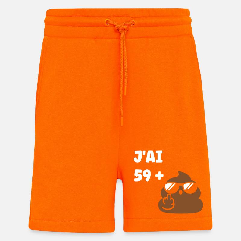 59 ans plus 1 - Short bio décontracté fabriqué en UE - SUNSET ORANGE