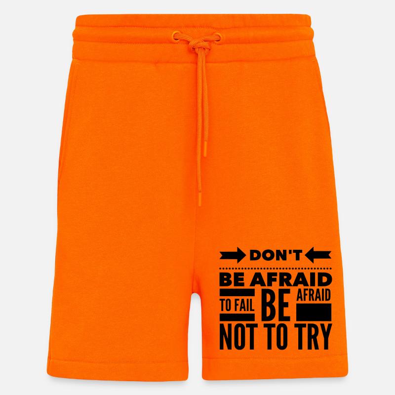 Citation de peur d’échouer - Short bio décontracté fabriqué en UE - SUNSET ORANGE